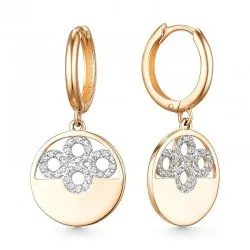 Cercei Creole din aur roșu cu Cubic Zirconia Incolor