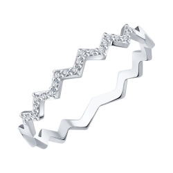 Inel din aur alb cu pietre Diamant