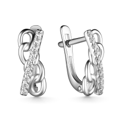 Cercei din argint  cu pietre Cubic Zirconia Incolor