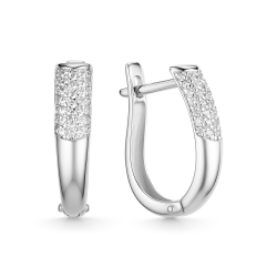 Cercei din aur alb cu pietre Cubic Zirconia Incolor