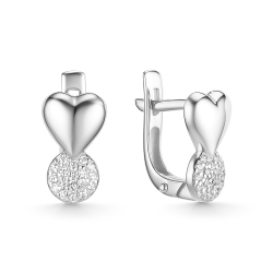 Cercei din aur alb cu pietre Cubic Zirconia Incolor