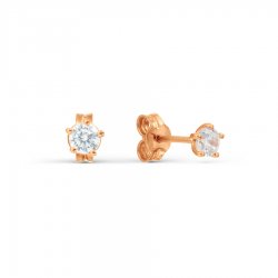 Cercei Pusete din aur roșu cu pietre Cubic Zirconia Incolor