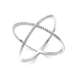 Inel din aur alb cu pietre Diamant