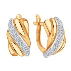 Cercei din aur roșu cu Cubic Zirconia Incolor