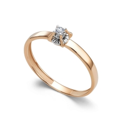 Inel din aur roșu cu pietre Diamant