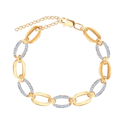 Brățară din aur roșucu pietre Cubic Zirconia Incolor