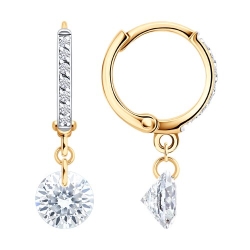 Cercei Creole din aur roșu cu Cubic Zirconia Incolor
