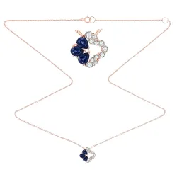 Colier din aur roșu cu Diamant, Safir