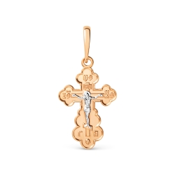 Cruce din aur roșu fără pietre