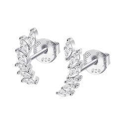 Cercei Pusete din argint  cu pietre Cubic Zirconia Incolor