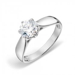 Inel din aur alb cu pietre Cubic Zirconia Incolor