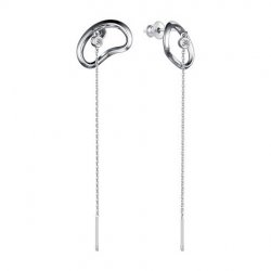 Cercei Pusete din argint  cu pietre Cubic Zirconia Incolor