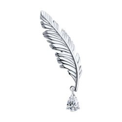 Broșă din argint  cu pietre Cubic Zirconia Incolor