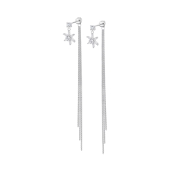 Cercei Pusete din argint  cu pietre Cubic Zirconia Incolor