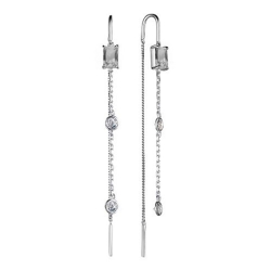 Cercei Lanț din argint  cu pietre Cubic Zirconia Incolor