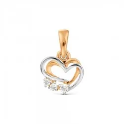Pandantiv din aur roșu cu Cubic Zirconia Incolor