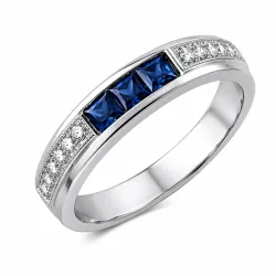 Inel din aur alb cu Diamant, Safir