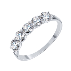 Кольцо из белого золота с камнями Бриллиант