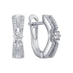 Cercei din aur alb cu Diamant