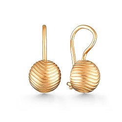 Серьги из красного золота без камней