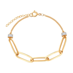 Brățară din aur roșu cu pietre Cubic Zirconia Incolor