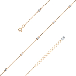 Brățară p/u Picior din aur roșu cu pietre Cubic Zirconia Incolor