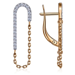 Cercei din aur roșu cu pietre Cubic Zirconia Incolor