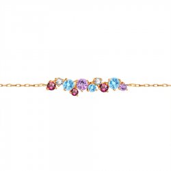 Brățară din aur roșu cu pietre Cubic Zirconia Incolor, Ametist și Topaz