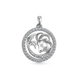 Pandantiv din aur alb cu Cubic Zirconia Incolor