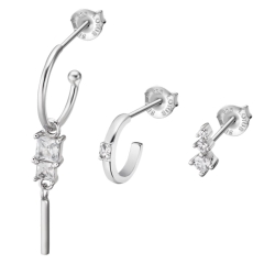 Cercei din argint  cu pietre Cubic Zirconia Incolor
