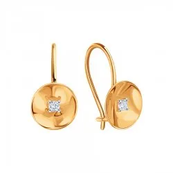 Cercei p-u copii din aur roșu cu Cubic Zirconia Incolor