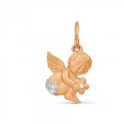 Pandantiv din aur roșu cu Cubic Zirconia Incolor