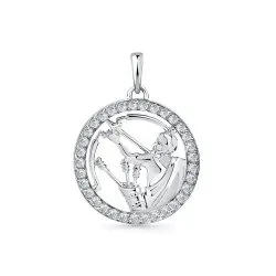 Pandantiv din aur alb cu Cubic Zirconia Incolor