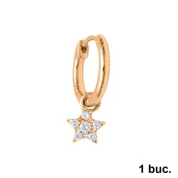 Cercel din aur roz cu pietre Diamant