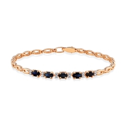 Brățară din aur roșu cu pietre Diamant, Safir