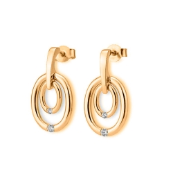 Серьги Пусеты из красного золота с камнями Бриллиант