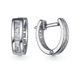 Cercei din argint  cu pietre Cubic Zirconia Incolor