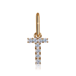 Подвеска из красного золота с камнями Фианит