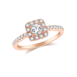 Кольцо из красного золота с камнями Бриллиант