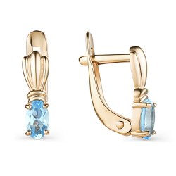Детские серьги из красного золота с камнями Топаз Swiss