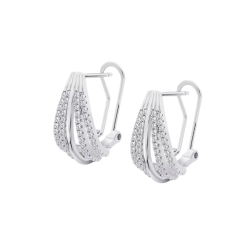 Cercei din argint  cu pietre Cubic Zirconia Incolor