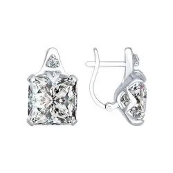 Cercei din argint cu Cubic Zirconia Incolor