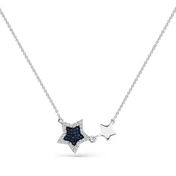 Colier din aur alb cu Diamant, Safir