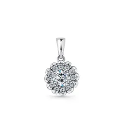 Pandantiv din aur alb cu Cubic Zirconia Incolor