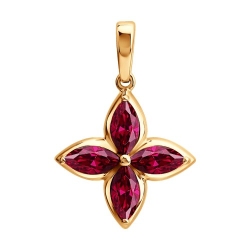 Подвеска из красного золота с камнями Рубин