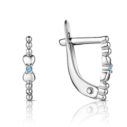 Cercei p-u copii din argint  cu pietre Cubic Zirconia Albastru