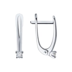 Cercei din aur alb cu pietre Diamant