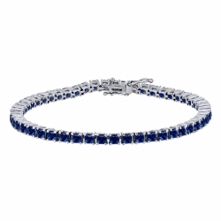 Brățară Tennis din argint cu Cubic Zirconia Albastru Safir