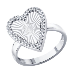 Кольцо из серебра с камнями Фианит