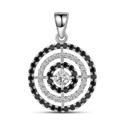 Pandantiv din aur alb cu Cubic Zirconia Negru